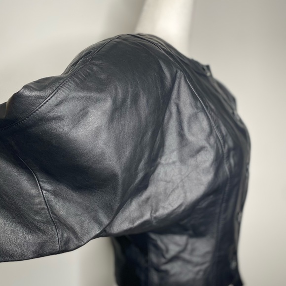 Wilson’s Vintage Leather Moto Biker Jacket Black - Picture 5 of 11